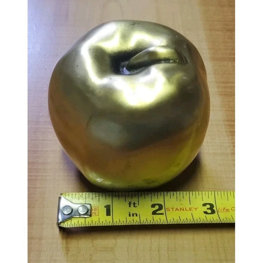 Vintage‎ Brass Apple Figurine Paperweight 3